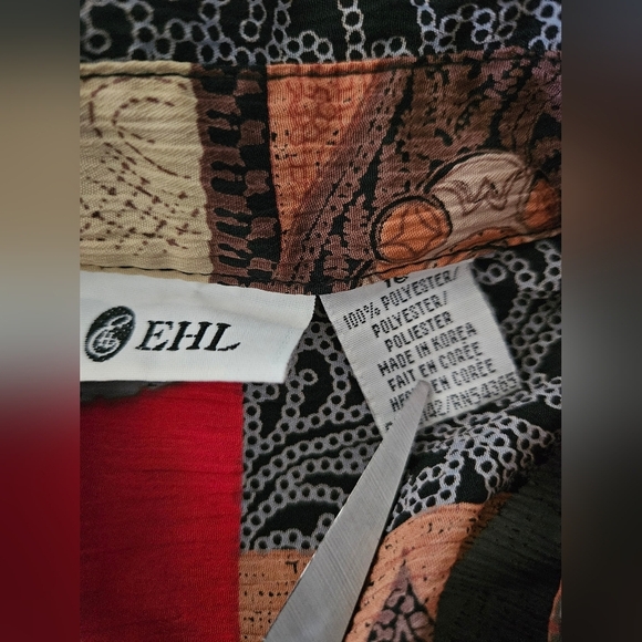 80s EHL Boho Button Up with Shoulder Pads! Size 16 - Picture 4 of 5